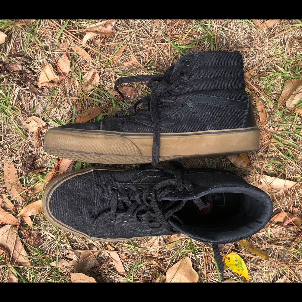 Black Vans with Gum Bottom